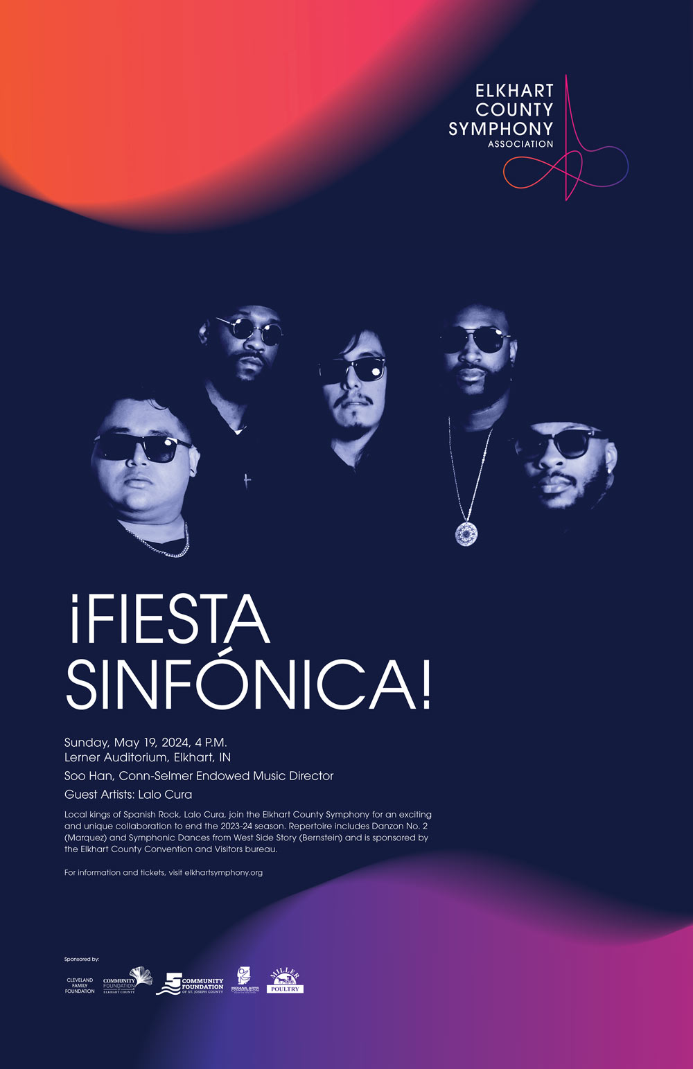 Poster: Fiesta Sinfònica | Elkhart County Symphony Association (Click for Tickets)